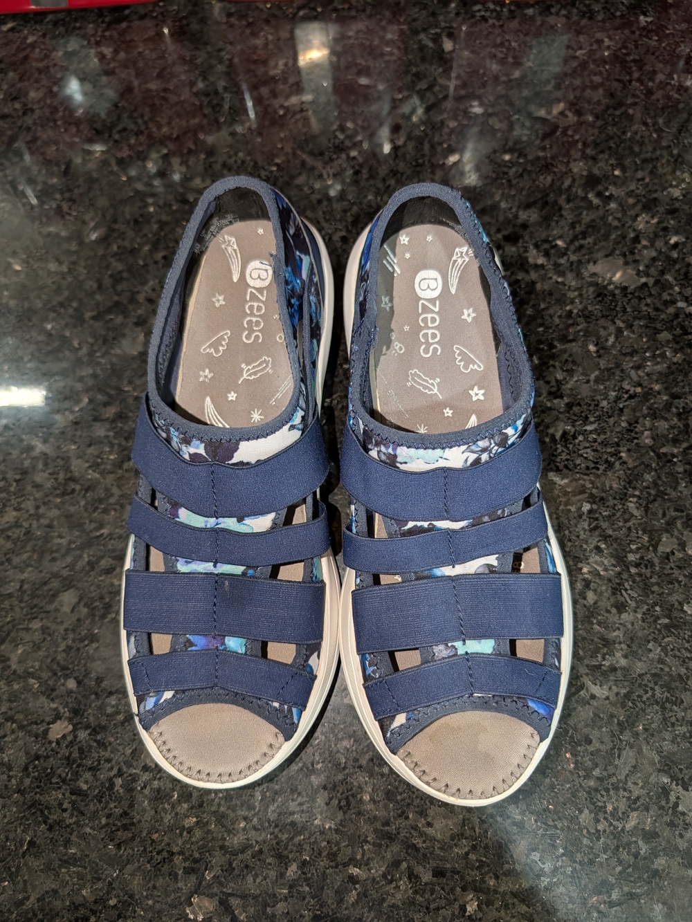 Bzees Navy Strappy Sandals